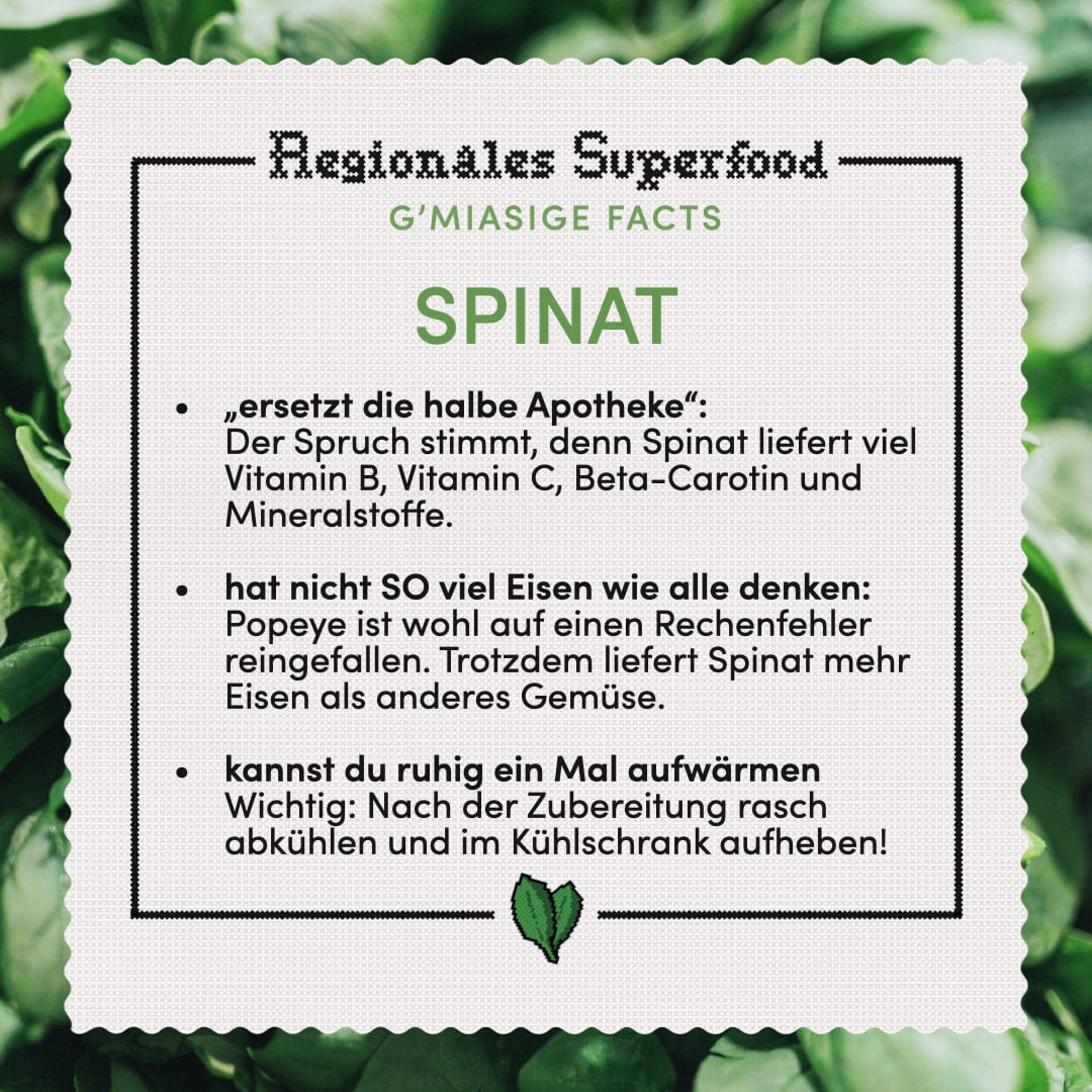 Informationen zum regionalem Superfood Spinat