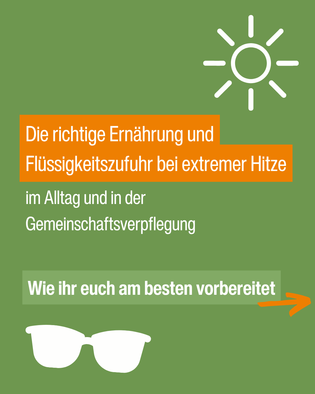 Die richtige Ernährung und Flüssigkeitszufuhr bei extremer Hitze (Instagramposting)