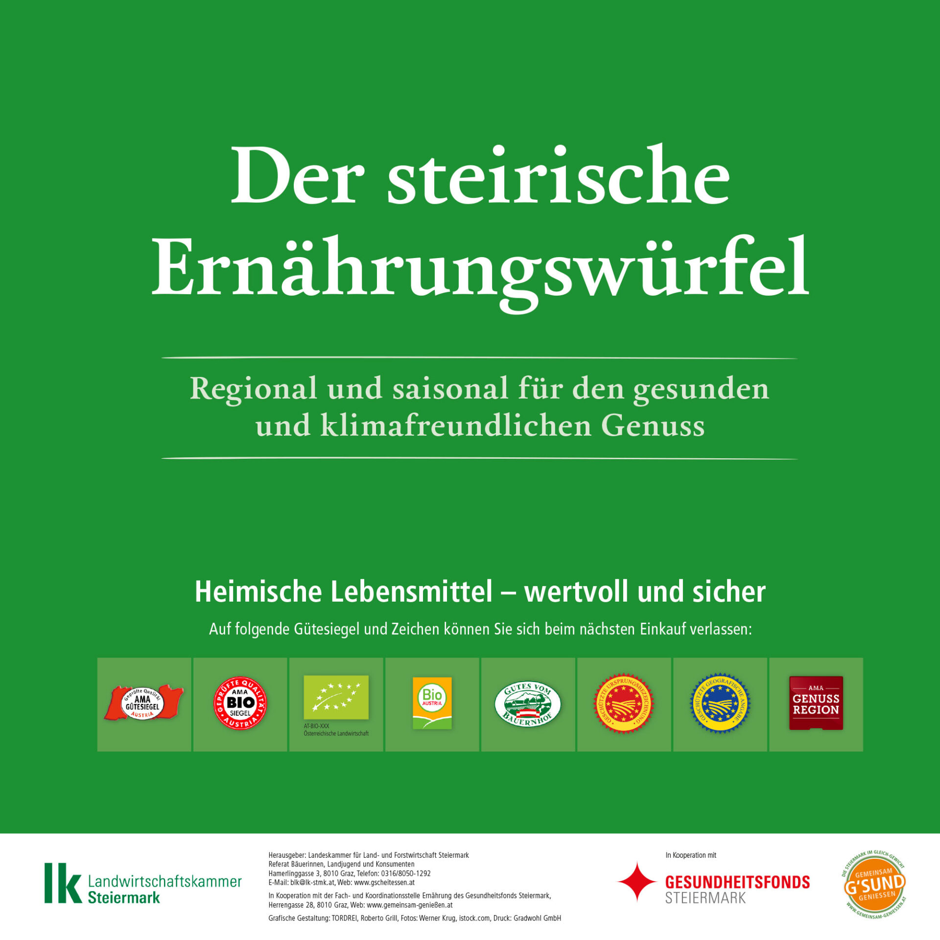 wuerfel-cover Deckblatt Steirischer Ernährungswürfel - Info Gütesiegel